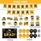 Graduation Decorations 2026 Set - Gold Themed Congrats Grad Banner, Backdrop, Hanging Swirls, Balloons - Complete Party Supplies for High School, College Graduation Decorations